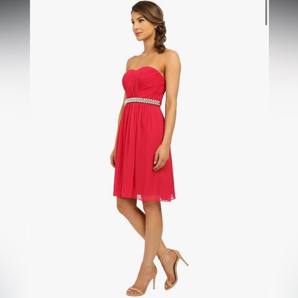 NWT Calvin Klein Women's Strapless Fit & Flare Dress with Ruched Bodice Size 10